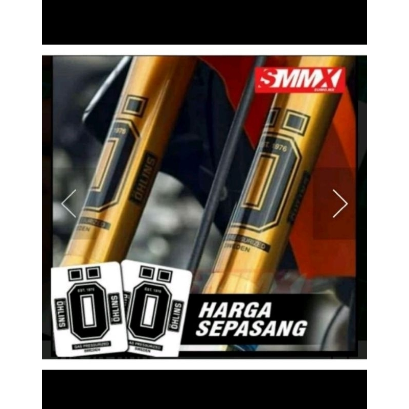 OHLINS O USD CUTTING สติ๊กเกอร์ขนาด 15x5 ซม. ราคา 2 ชิ้น