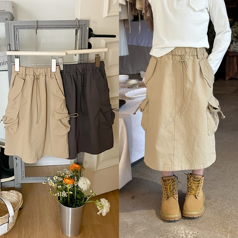 PAULANDPHOEBE - D51 กระโปรงคาร์โก้เด็กผู้หญิง Paulas | กระโปรงเด็กผู้หญิง