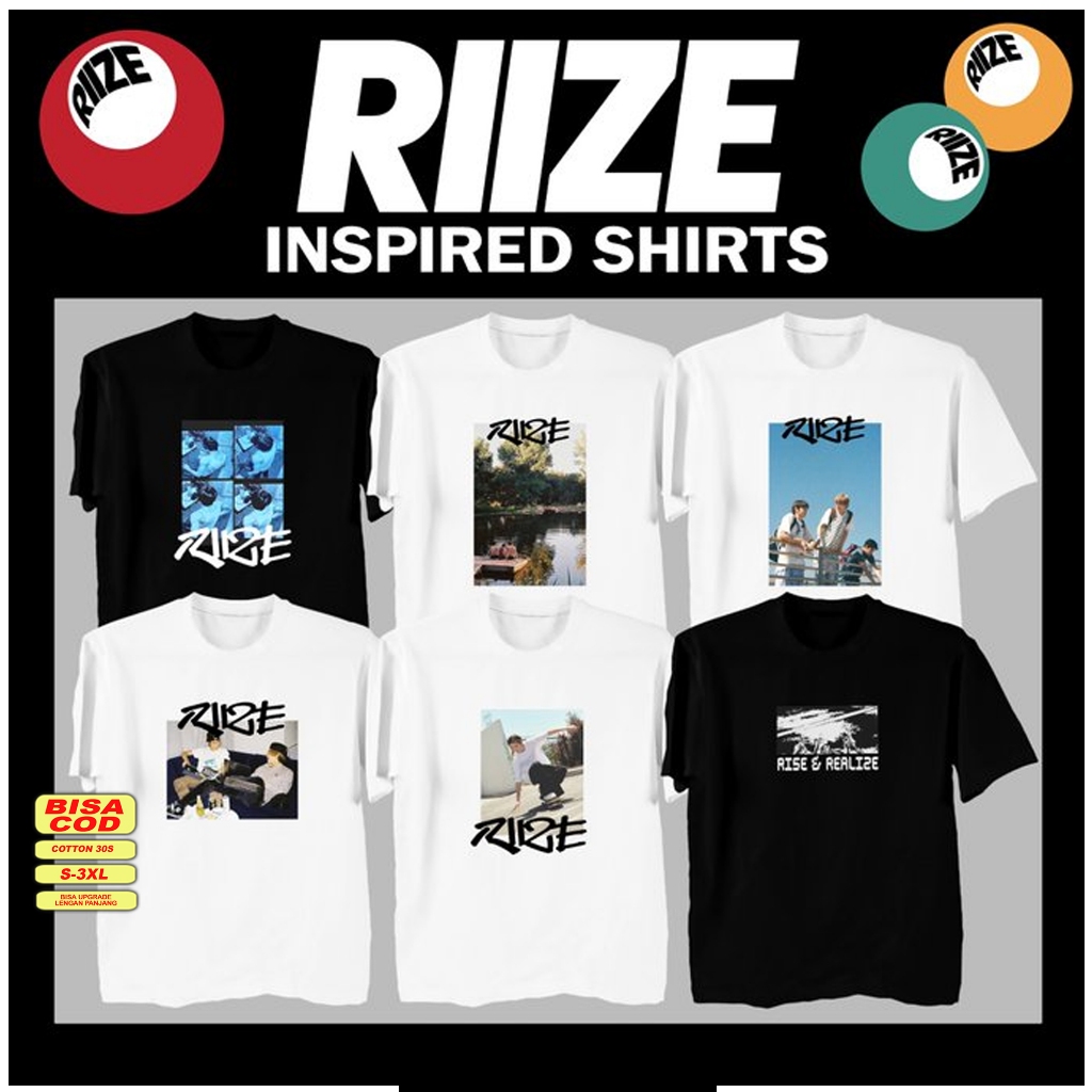 เกาหลี kpop riize แรงบันดาลใจ RISE และ REALIZE เสื้อยืดภาพรุ่น