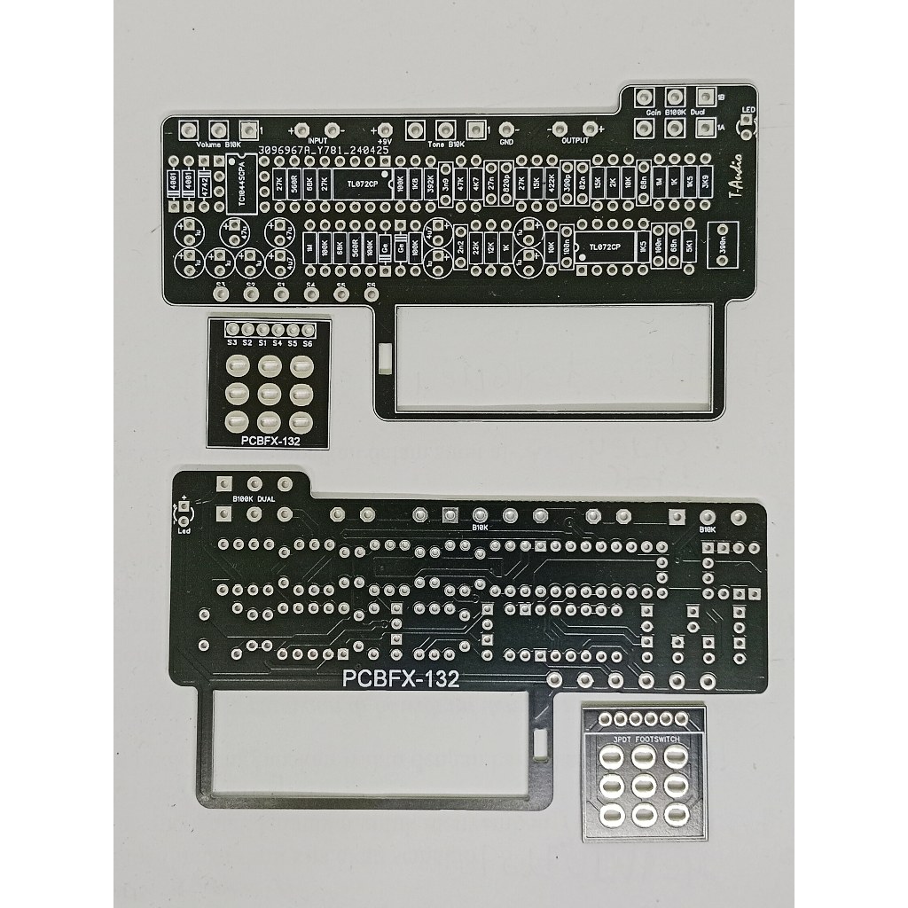 T-Audio PCBFX-132 จาก Klon Centaur โปร่งใส Overdrive เหยียบกีตาร์ DIY 1590BB