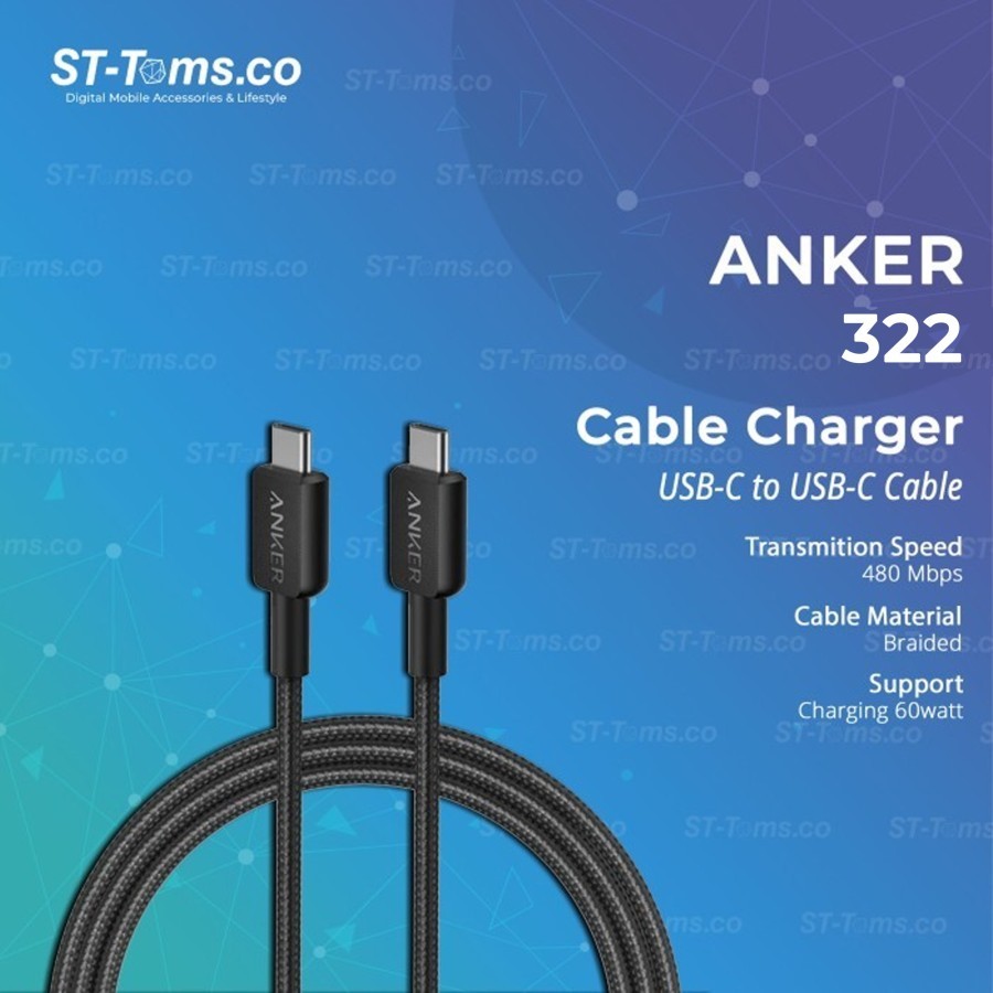 สายชาร์จ Anker 322 สาย USB-C to USB-C Braided - 6ft