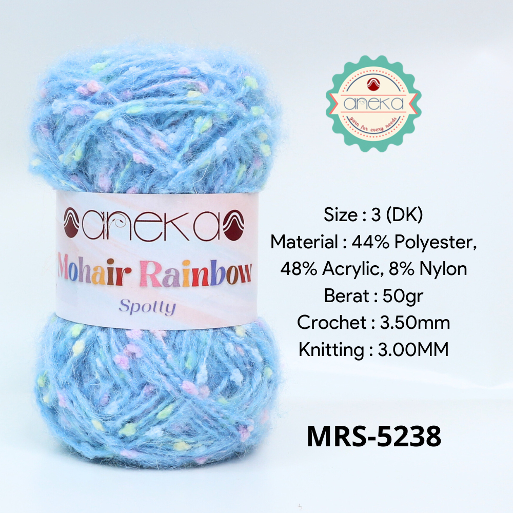 AANEKA - เส้นด้ายลายจุด Mohair Rainbow - 5238