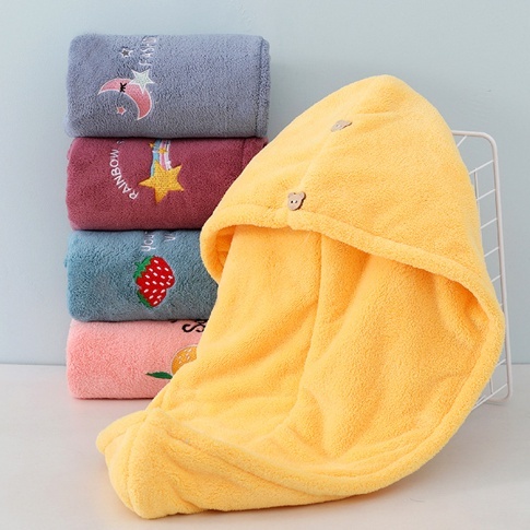 Button Shampooing Towel/Magic Hair Shampoo ผ้าขนหนูแห้งเร็ว/Magic Shampoo Turban