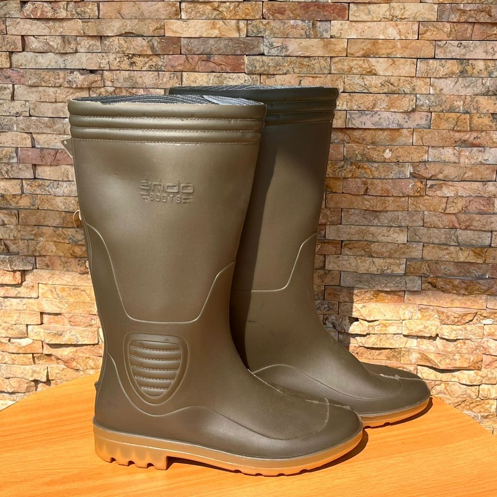 รองเท้าบูท HIJAU ANDO สีเขียวและสีดํา ไซส์ 39-43