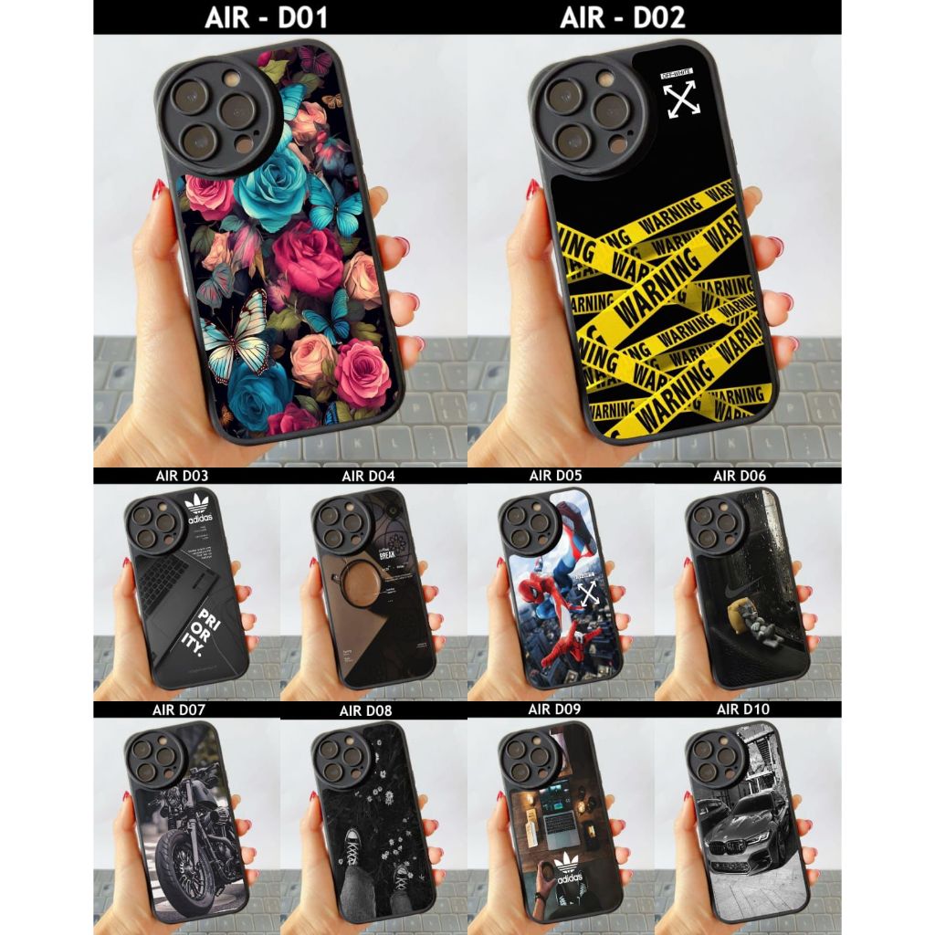 REALME C2/C1/12+/12 PRO +/11 PRO/10 4G/10 PRO/10 PRO +/9/9i CASE AIRBAG MACAROON สีดํา MOTIF CODE D0