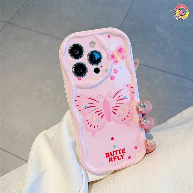 SS896 กรณี CASING SILICON สีชมพู BUTTERFLY SOFTCASE/CASING HP COMPATIBLE สําหรับ INFINIX SMART 9 10 