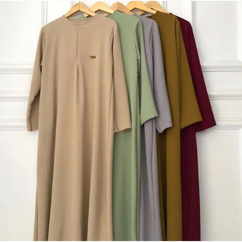 Long DAILY LONGDRESS CRINKLE AIRFLOW SEMI ABAYA LONG SLEEVES