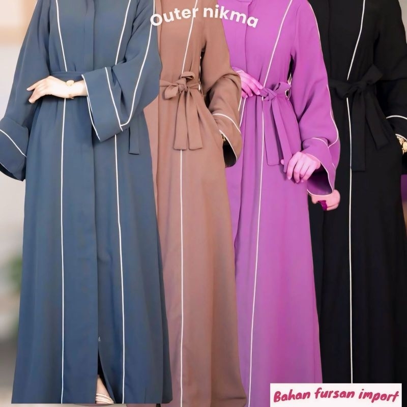 Putih Outer NIKMA ORI FURSAN SAUDI MATERIAL COMBINATION OF WHITE EMBROIDERY อัลคาไลน์ COLLECTION ผู้