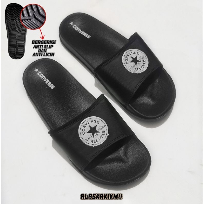 ฟรีถุงเท้ารองเท้าแตะ CONVERSE |SLIP ON SLOP SLOP SANDALS สําหรับผู้ชายผู้หญิงรองเท้าแตะสไลด์