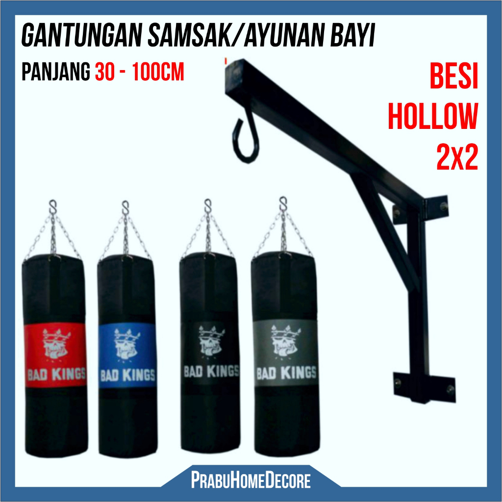 Gantungan ไม้แขวนเสื้อเหล็กกลวง 2 x 2 Samsaks Boxing Tools Hook Baby Swing Hanger ยาว 30 ซม.-100 ซม. | ขายึดซัมศักดิ์แบบแขวนอุปกรณ์ยิมที่ทนต่อโหลด 50 กก. ติดผนัง | ไม้แขวนเสื้อสวิงเด็กวัยหัดเดินเหล็กติดผนังประหยัดพื้นที่