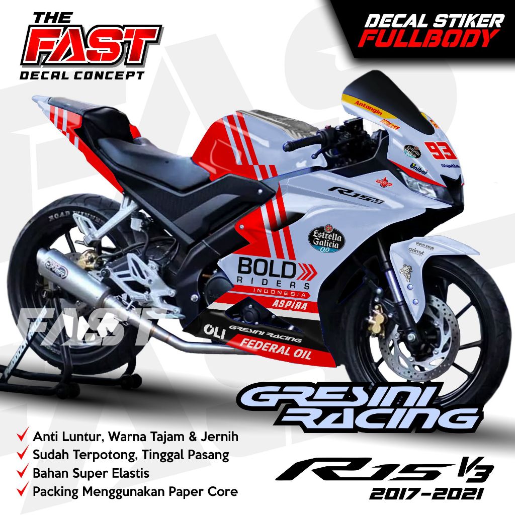 ⭐⭐⭐⭐⭐R15 V3 สติกเกอร์รูปลอกเต็มตัวสามารถปรับแต่งด้วยสติกเกอร์รูปลอก Besler motif