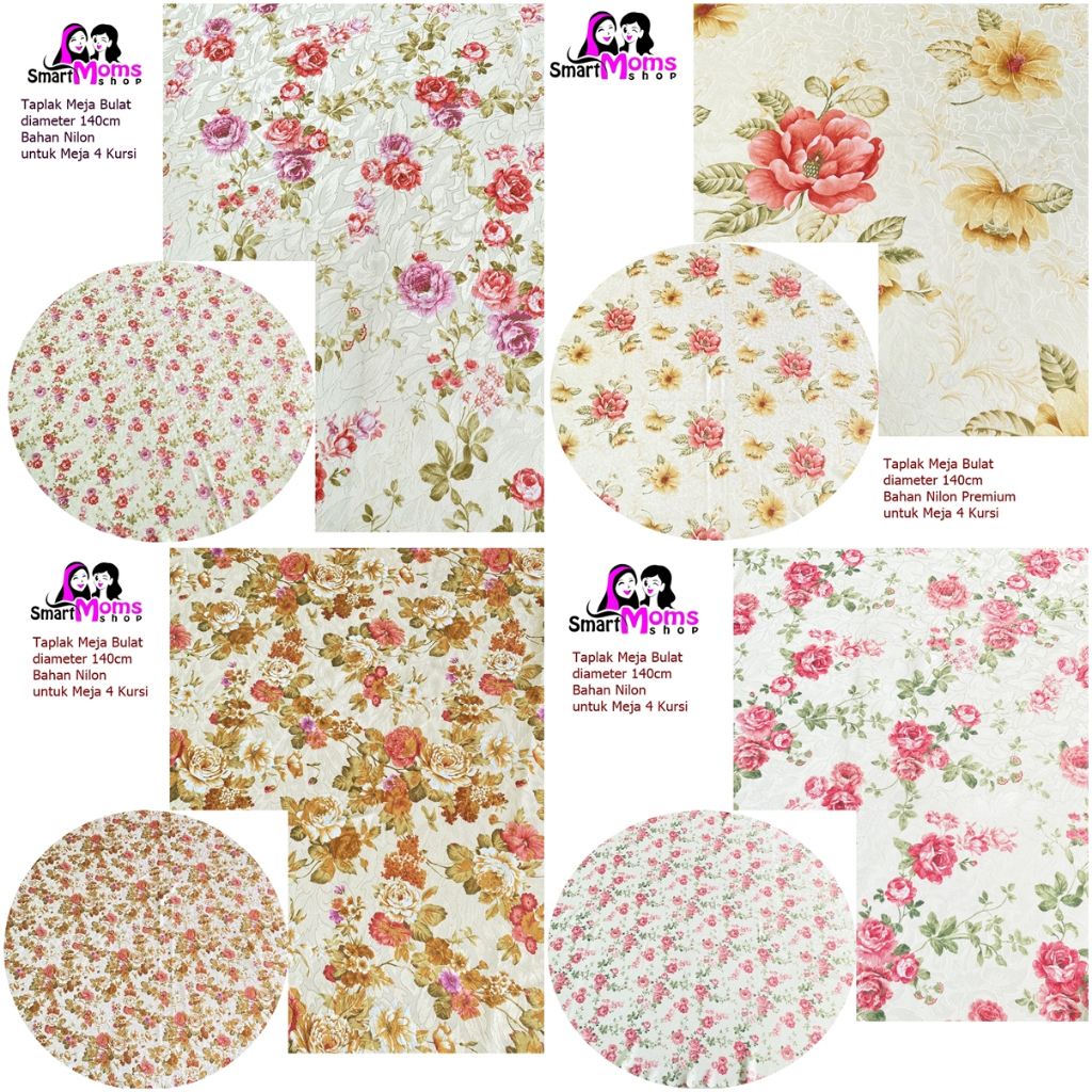 AMARIS PURPLE PREMIUM SHABBY CHIC ROUND DINING TABLECLOTH สําหรับเก้าอี้ 4 ตัว