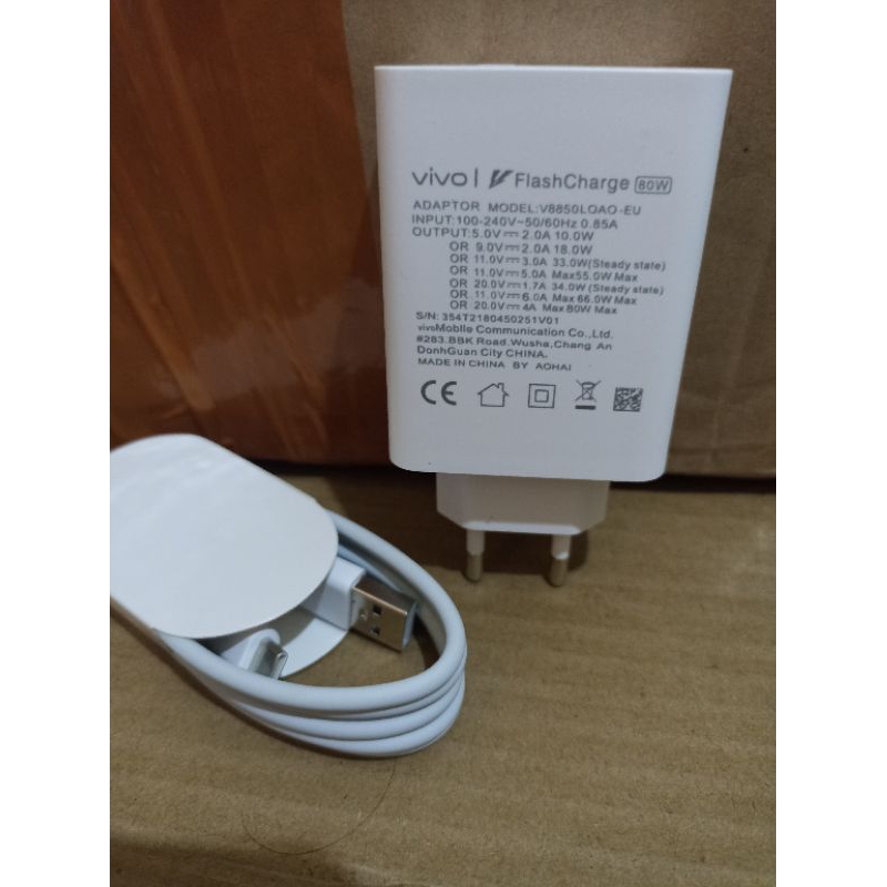 เครื ่ องชาร ์ จ Vivo 80wat Fast Charging Original Type c Vivo S15Pro S17