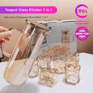 POL - Teko Air + Gelas Kaca Weiguang Set 7 in 1