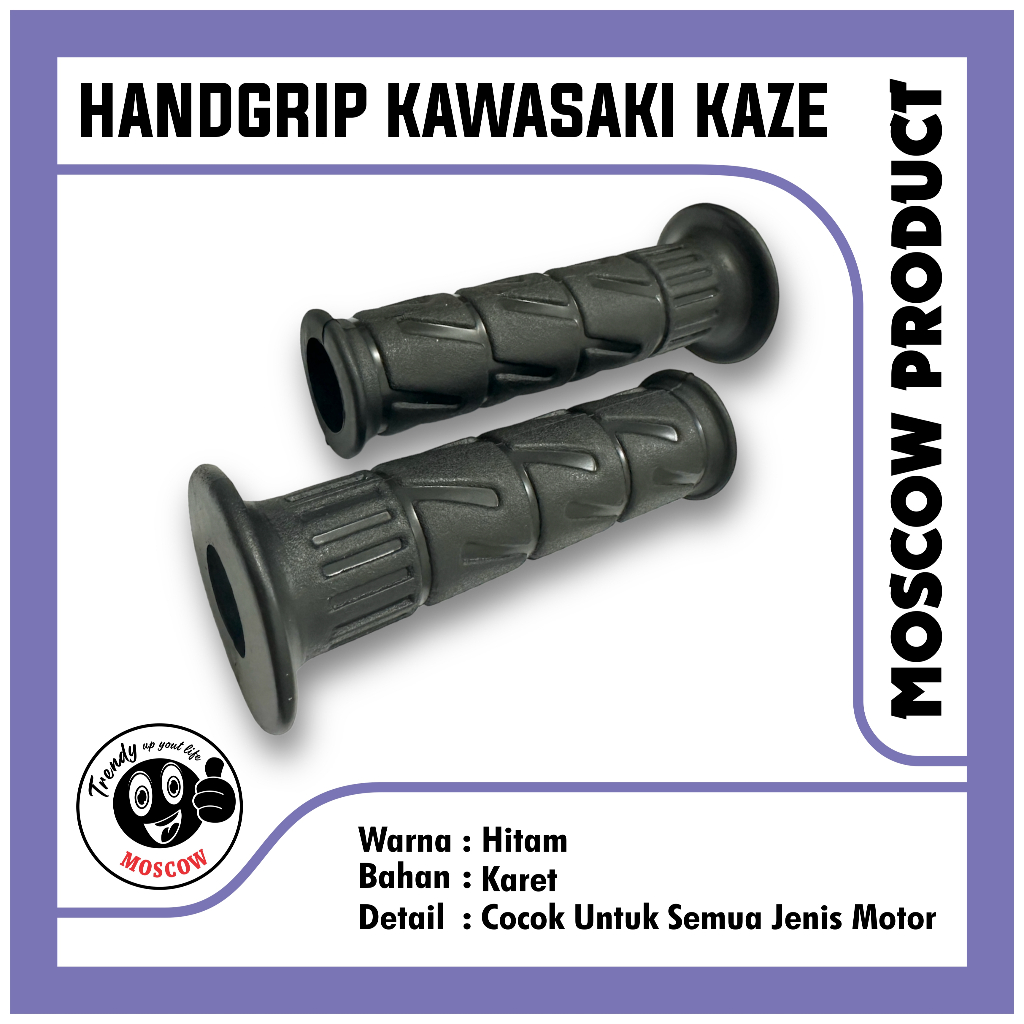 BLACK KAWASAKI KAZE GRIP มาตรฐานรุ่น KAWASAKI HANDGRIP BLACK MOSCOW KAZE HANDGRIP ต้นฉบับสีดํา KAWAS