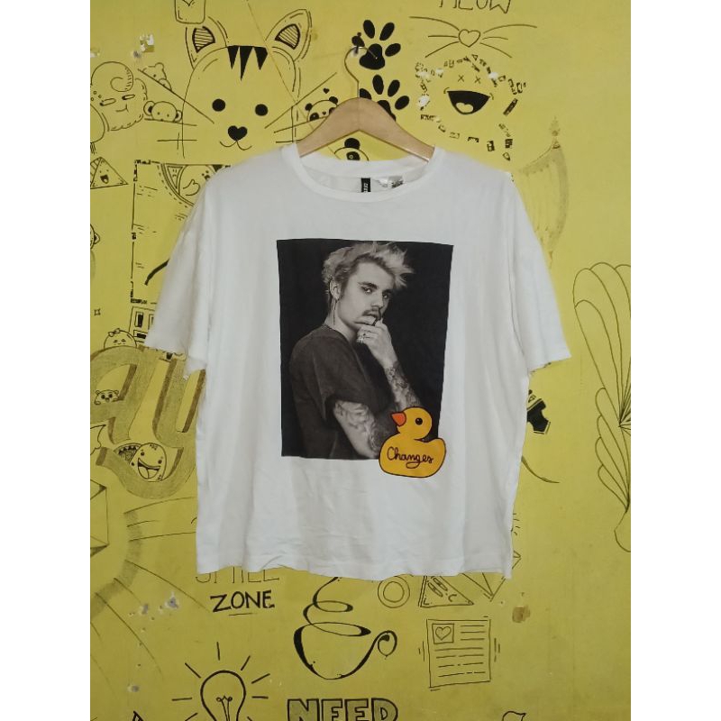 เสื้อยืดวง H&M Justin Bieber Changes x H&ม