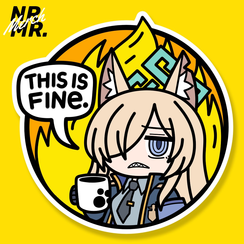 สติ๊กเกอร์ Ogata Kanna Blue Archive "นี่คือ Fine"