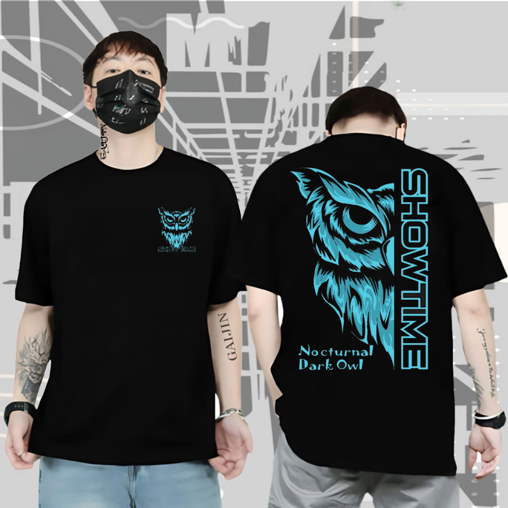 เสื้อยืด Distro OWL NOCTURE OWL ผู้ชายผู้หญิง Tops Combed 30s GAIJIN_DISTRO88