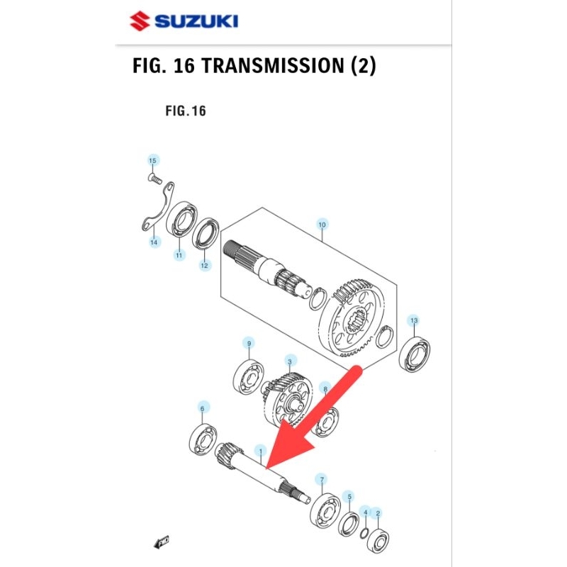 [24131-09J00-000] อัตราทดเกียร์ SHAFT DRIVE_x000D_ - NEX 1 FI/คาร์บูเรเตอร์, LETS