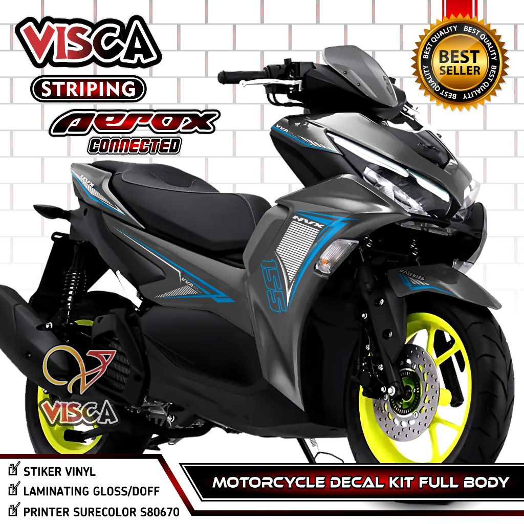 Aerox 155 เชื่อมต่อ 2021 2022 Full Body Decal - Cool Aerox 155 เชื่อมต่อ 2021 2022 สติกเกอร์ - Aerox