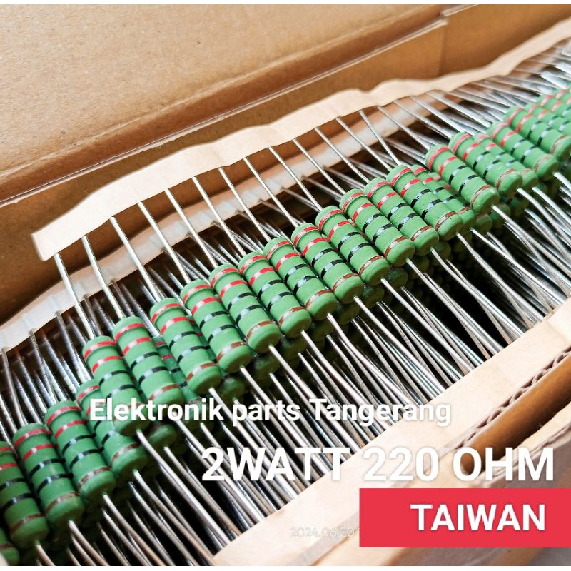(10 ชิ้น) 2WATT 220 OHM TAIWAN RESISTOR COPPER LEGS 2W 220 OHM 2WATT RESISTOR 220 OHM TAIWAN RESISTO