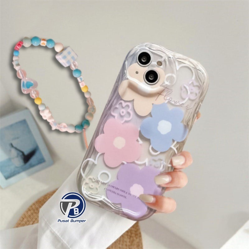 Gl031 Premium Case Melting ดอกไม้สร้อยข้อมือ Softcase/ปลอก Hp สําหรับ Oppo A5 5G A5i PRO A5 2025 A74
