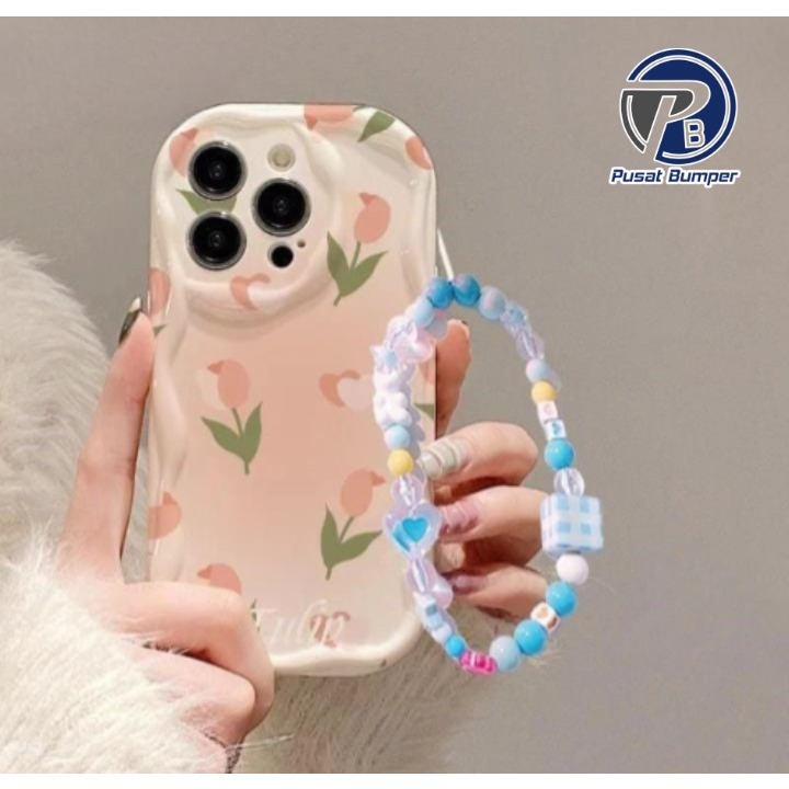 Gl043 Premium Case Melting ดอกไม้สีชมพูสร้อยข้อมือ Softcase/ปลอก Hp สําหรับ Xiaomi Redmi 15 A5 MI 14