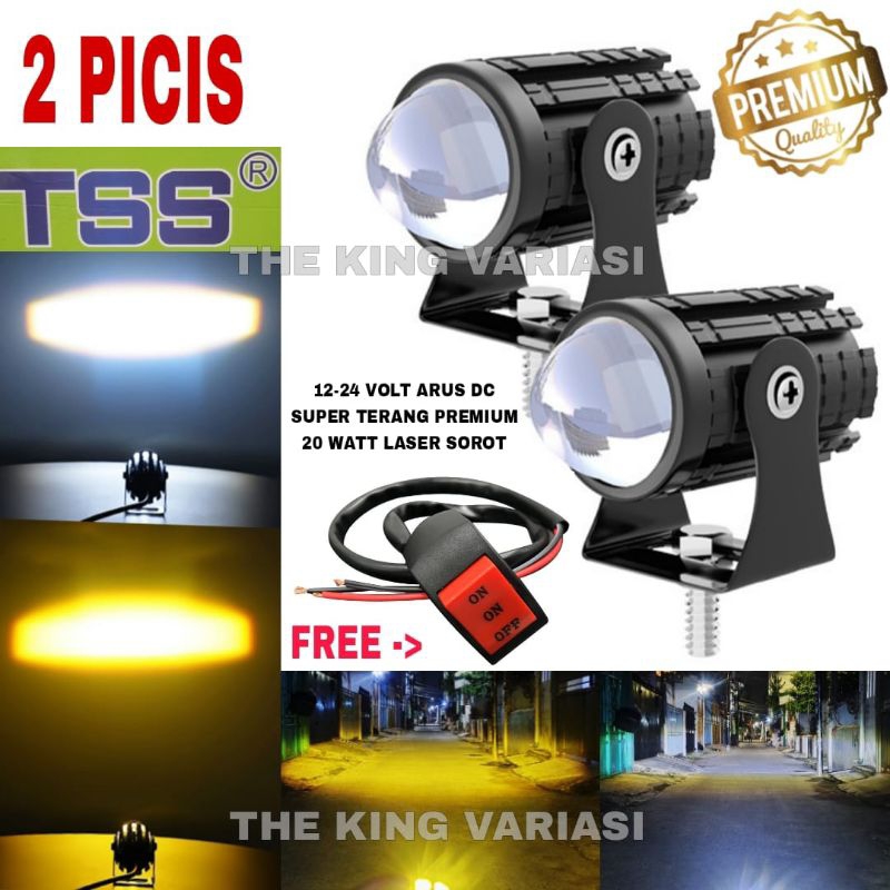 CAHAYA D2 LASER TSS PREMIUM SUPER BRIGHT 12-24 VOLT DC YELLOW WHITE LIGHT สําหรับเครื่องยนต์และรถยนต