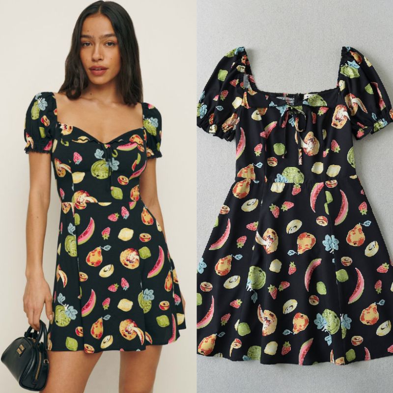 มินิเดรสผลไม้สีดํา 75292