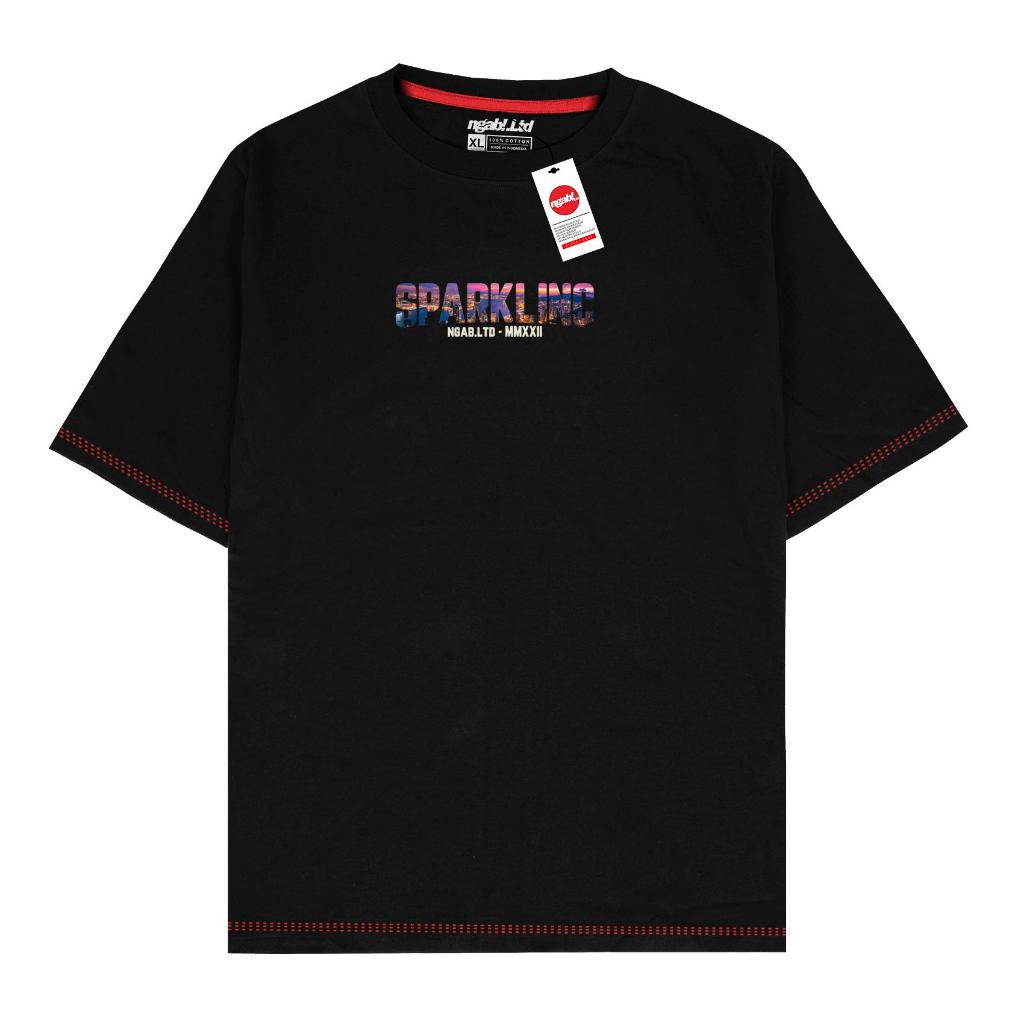 Ngab Kaos Baju Dewasa Sparklinc Hitam NB151 Unisex Pria Wanita Cotton Combed 24s ( Beli 3 Pcs Gratis