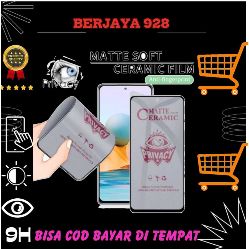TEMPERED GLASS SPY PRIVACY POCOPHONE POCO C3/M3/M2/C31/X3/X3 PRO/F3/M2 PRO/X3 GT/M4 PRO (5G)/POCO M5