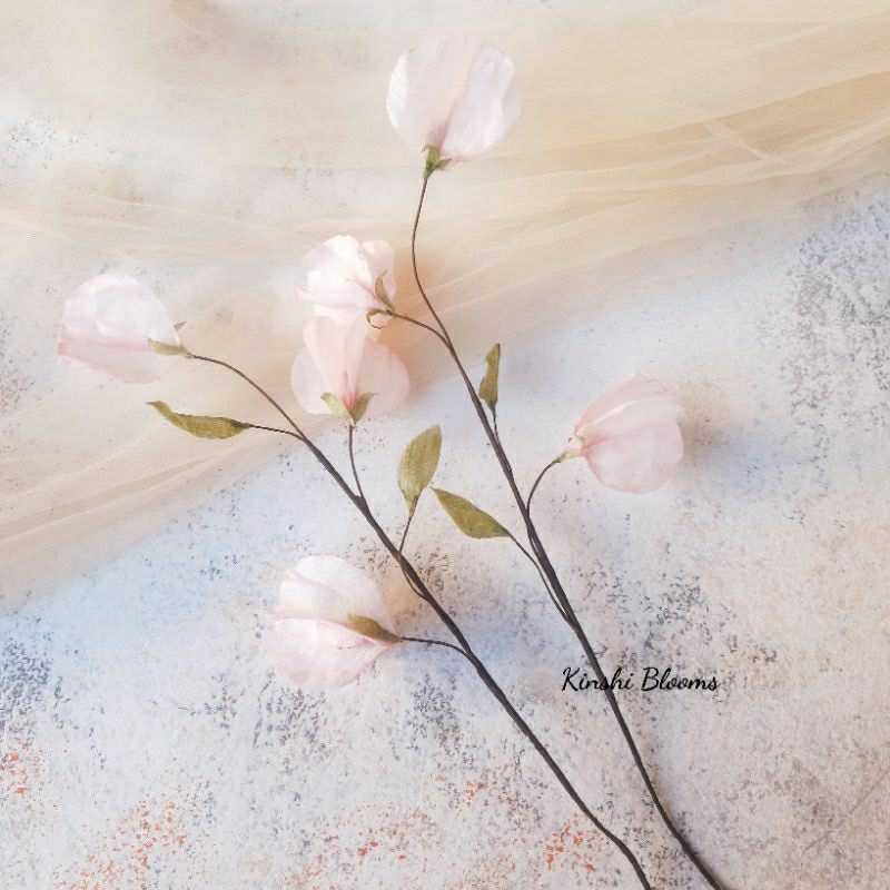 Wafer Paper flower sweet pea / เศษกระดาษเวเฟอร์สาขา