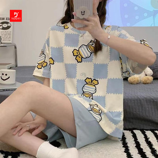 Yooyi Baju Tidur Wanita New Motif HP Piyama Lengan Pendek Celana Pendek Setelan Tidur Hotpants Fit Dewasa dan Remaja  Size L dan XXL Jumbo 004