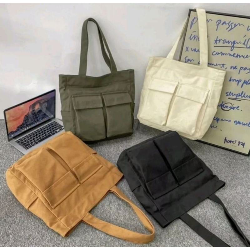 [Uci Store] Andin กระเป๋าผ้าใบผู้หญิงสําหรับวิทยาลัยและทํางาน