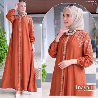 COD INAYAH DRESS GAMIS KONDANGAN MEWAH ADEM DAN ELEGANT GAMIS POLO LINEN MIX BORDIR CANTIK GAMIS MUSLIM GAMIS PENGAJIAN