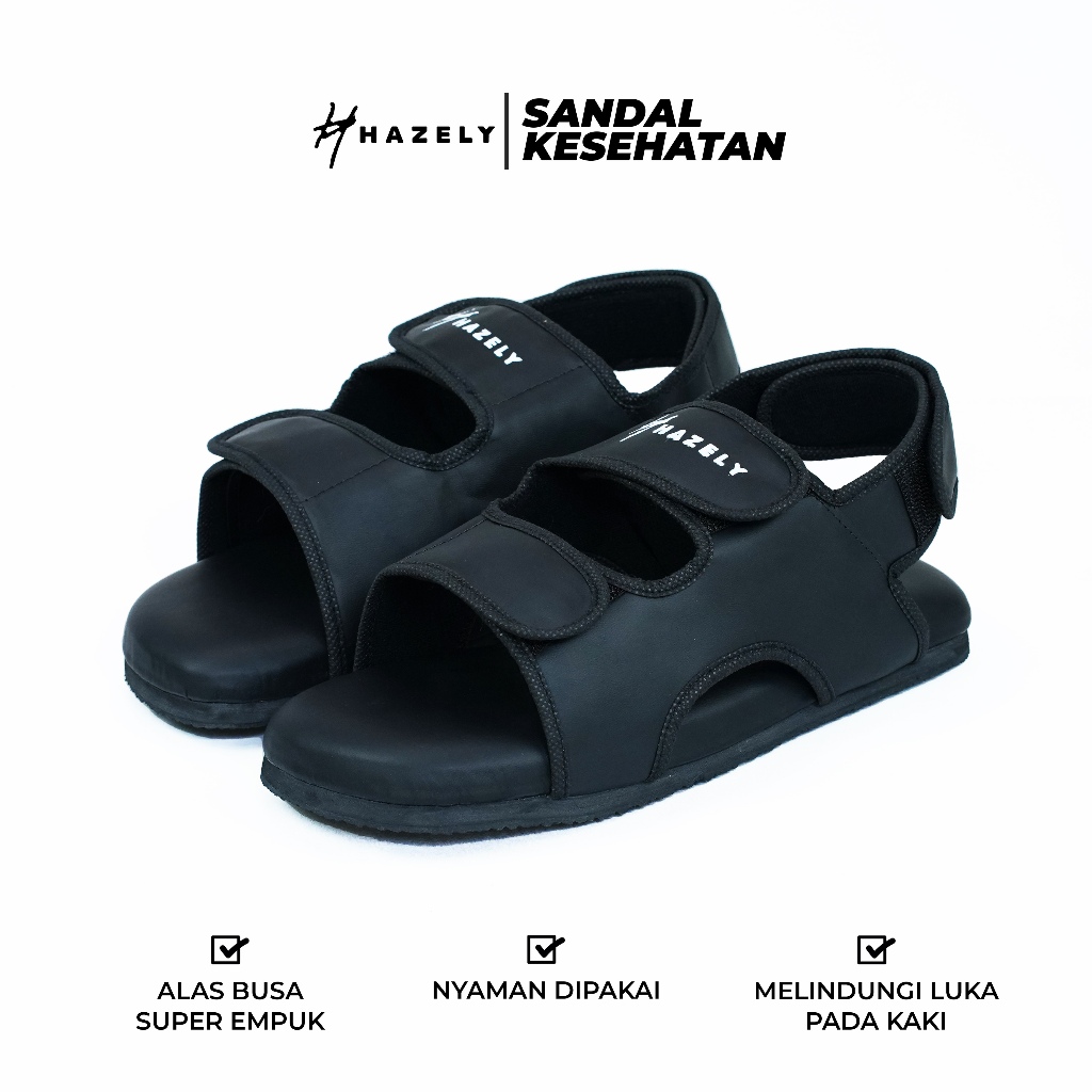 Hazely - รองเท้าแตะเพื่อสุขภาพเบาหวาน Super Soft Velcro Slop - Brick Brown