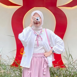 Arumni Outer Pololinen - Outer Crop - Cardigan Outer - Outer Coquette - cardigan couqet - Bow Cardigan coquette