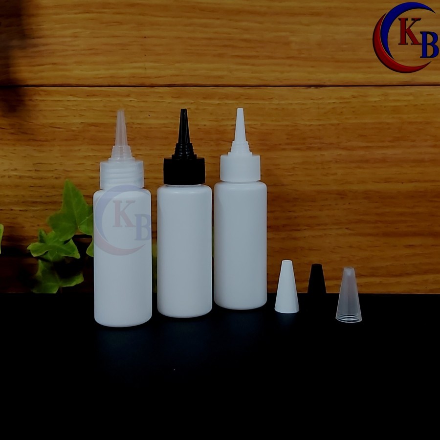ขวด CONE 60ML พร้อมหมึก 24 คอ / ขวดพลาสติก HDPE สีขาว 60ML