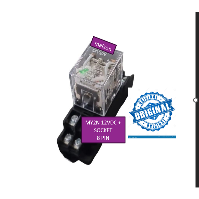 MY2N 12VDC RELAY SET + SOCKET - 8 PIN / MY2N 12V / MY2 12VDC