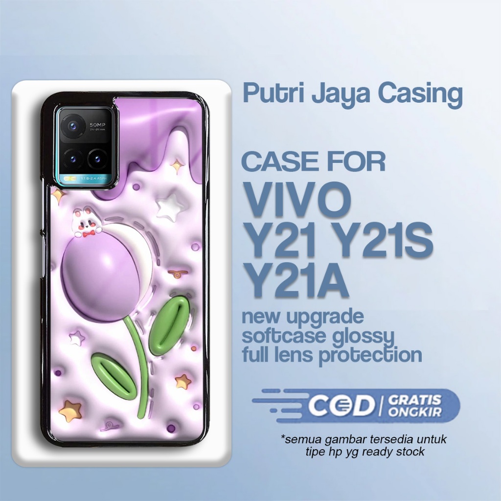 Vivo Y21 Y21S Y21A น่ารัก 07 กรณีล่าสุด Hardcase Softcase Glossy Kesing Putri Jaya