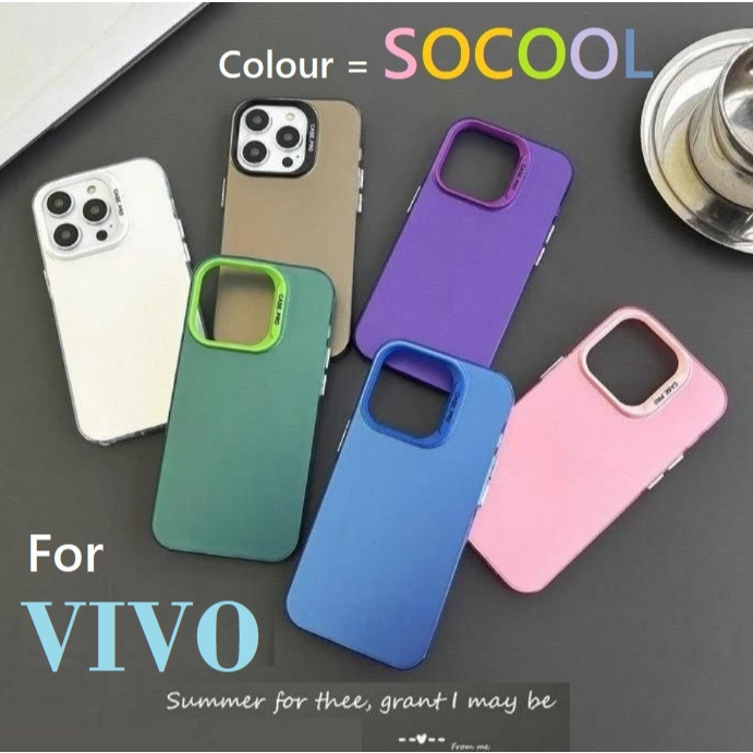HIJAU UNGU Y12d SOCOOL กรณีโฮโลแกรม PLATING สี VIVO V60 V60LITE V50 V40 Lite V30 Pro V30e V29 V29 V2