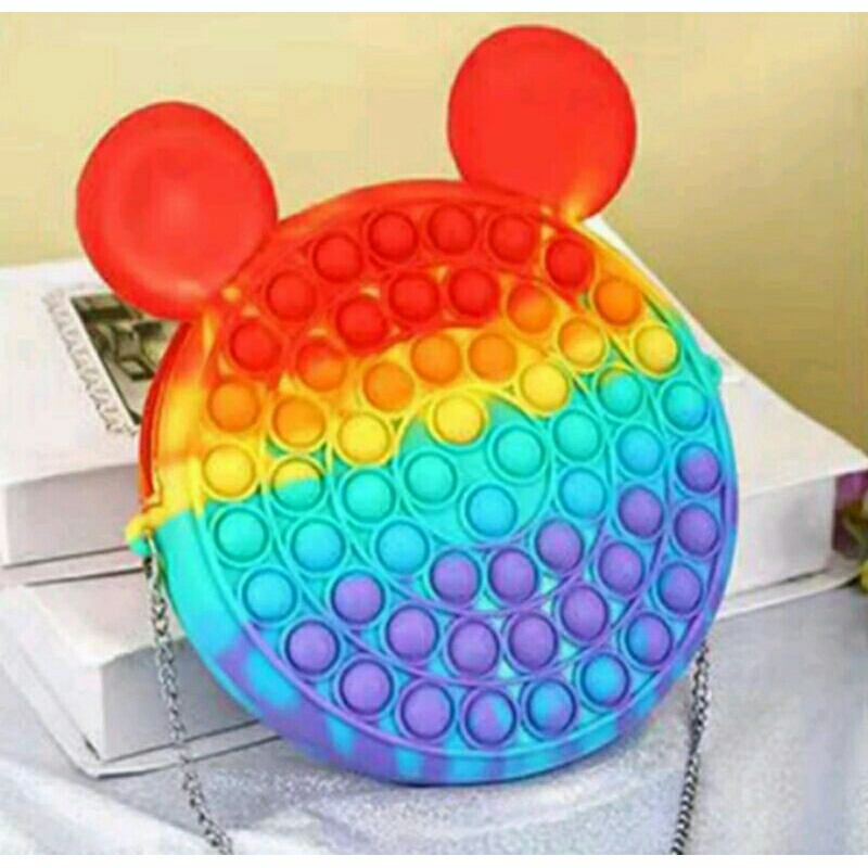CHILDRENS POP IT BAG MAKARON POP IT RAINBOW POP IT BAG RAINBOW POP IT BAG CHILDRENS TOY BAG SLING BA
