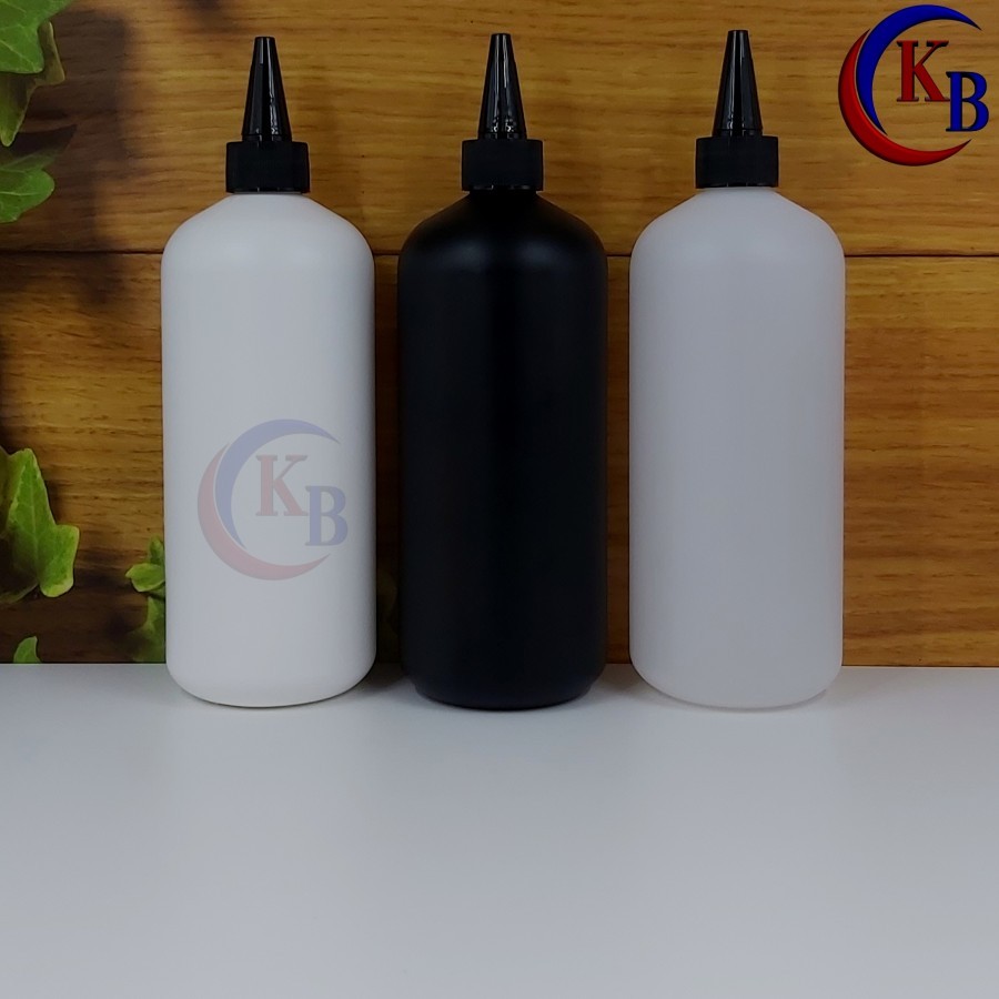 คอขวดหมึกสีดํา 500 มล. ขวดพลาสติก HDPE ขนาด 24 / 500 มล.