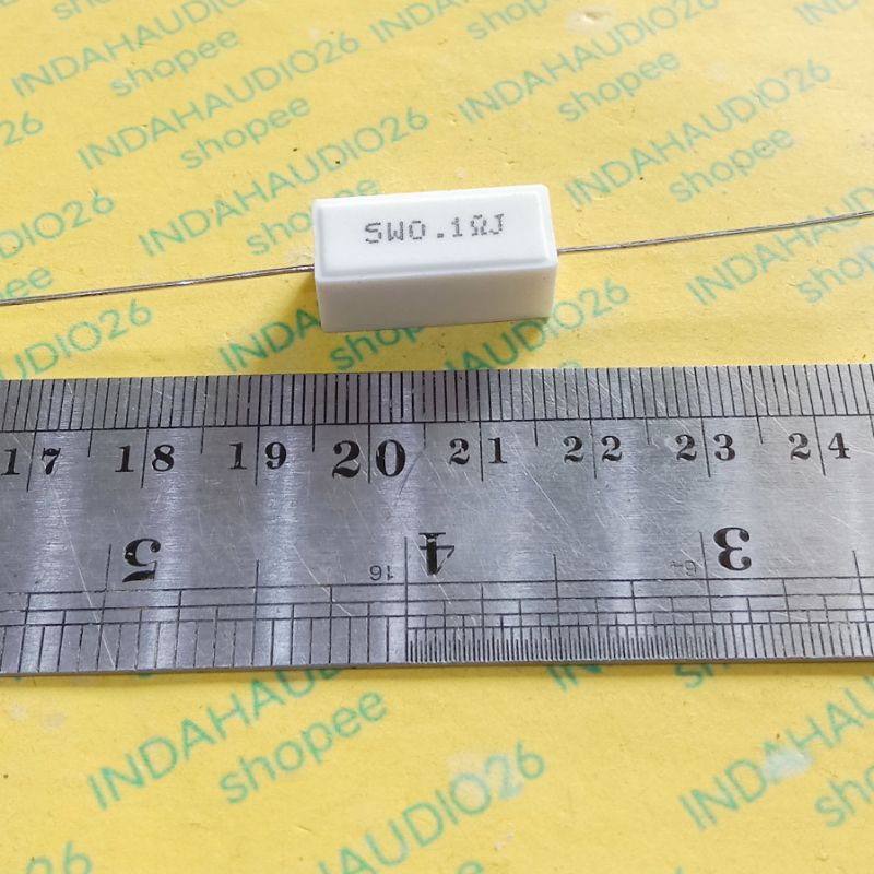 TAIWAN 0R1 ตัวต้านทาน 5W 0.1 โอห์ม THICK FEET COPPER 0.1 โอห์ม 5 วัตต์ 5 วัตต์ ชอล์ก 5 วัตต์