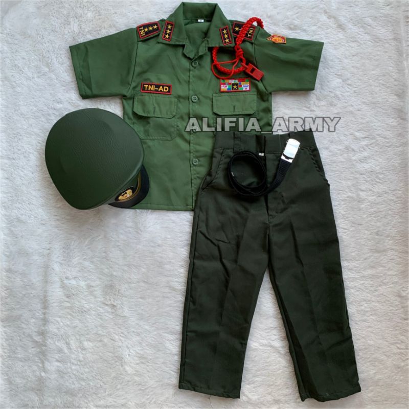 PDH UNIFORM / งานรื่นเริงของ CHILDRENS UNIFORM 1 - 12 ปี เด็ก ARMY UNISEX สมบูรณ์