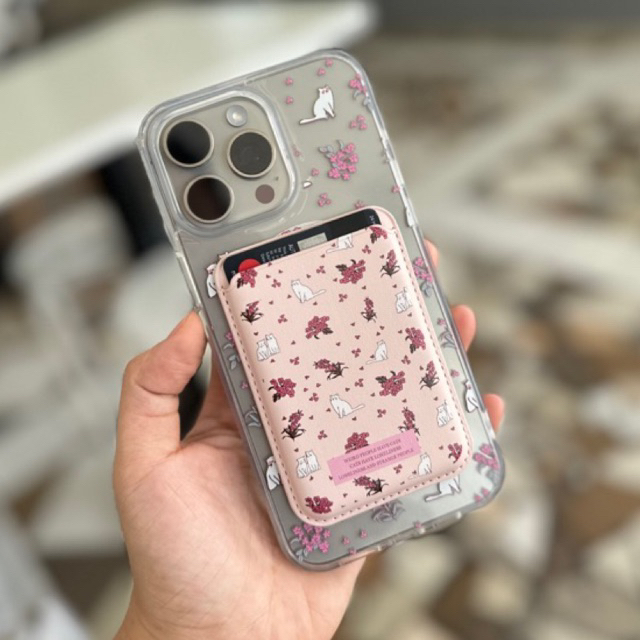 FLOWER CAT MAGSAFE & CARDHOLDER CASE สําหรับ IP 11 12/12pro 13/14 13.00 น. 14pro-15pm