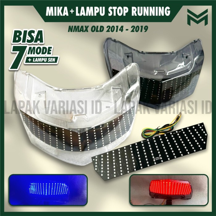 Nmax เก่าหยุดโคมไฟ 7 โหมดชุดโคมไฟ Mika Stoplamp Nmax รุ่นเก่า Dotted โคมไฟด้านหลัง Yamaha Nmax เก่าคุณภาพดีที่สุด Mika Stoplamp ควัน Nmax 2014-2019 ด้านหลังควัน Nmax 2014-2019