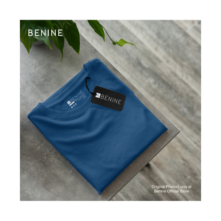 Benine Deep Blue Plain T-Shirt / Premium Distro T-Shirt / เสื้อยืดผู้ชายและผู้หญิง / แขนสั้น