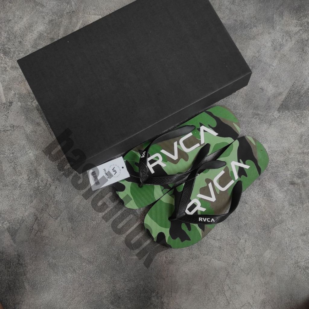 ผู้ชาย RVCA FLOPS DISTRO CASUAL รองเท้าแตะระดับพรีเมียม / TEENAGE SURFING MENS FLIP FLOPS SIZE 39-43