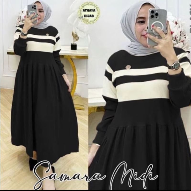 GAMIS SAMARA MIDI LAPIS CRINCLE AIRFLOW//LATEST ผู้หญิง CRINKLE GAMIS//LAYER ผู้หญิง LAPIS GAMIS
